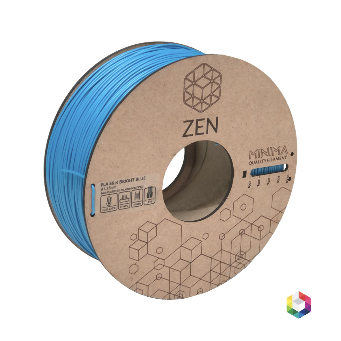 ZEN PLA Minima Bright Blue Silk ZEN Filament zen-pla-minima-bright-blue-silk-zen-filament